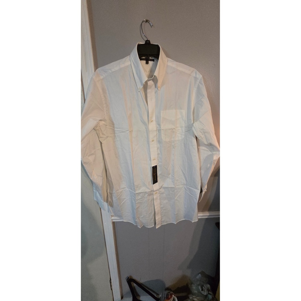 Tommy Hilfiger Mens White Long Sleeve Button Down Dress Shirt 16.5 34-35 L NWT